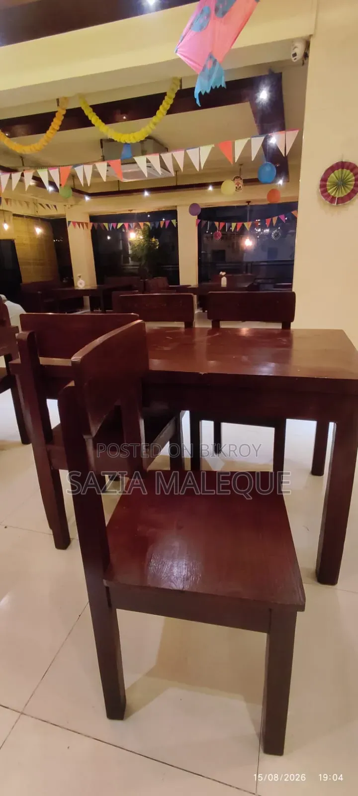 Chair, Table, Pine Wood 6 Month Used