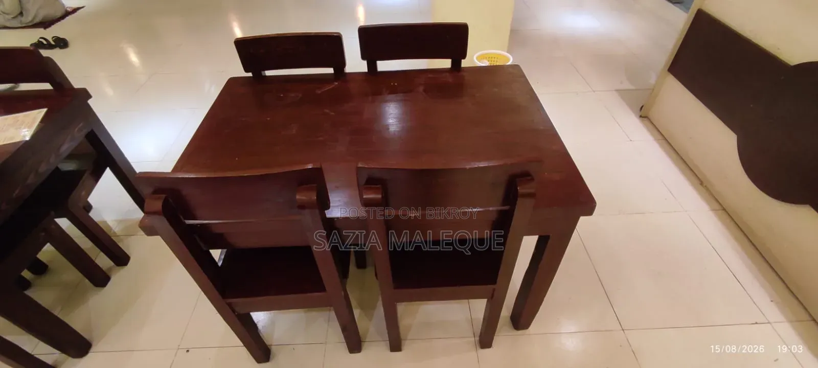 Chair, Table, Pine Wood 6 Month Used