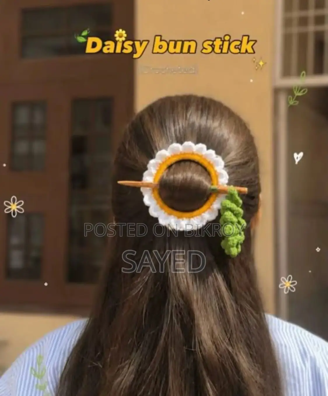Crochet Rose Bag, Crochet Hair Ban Stick , Crochet Sunflower Bouquet
