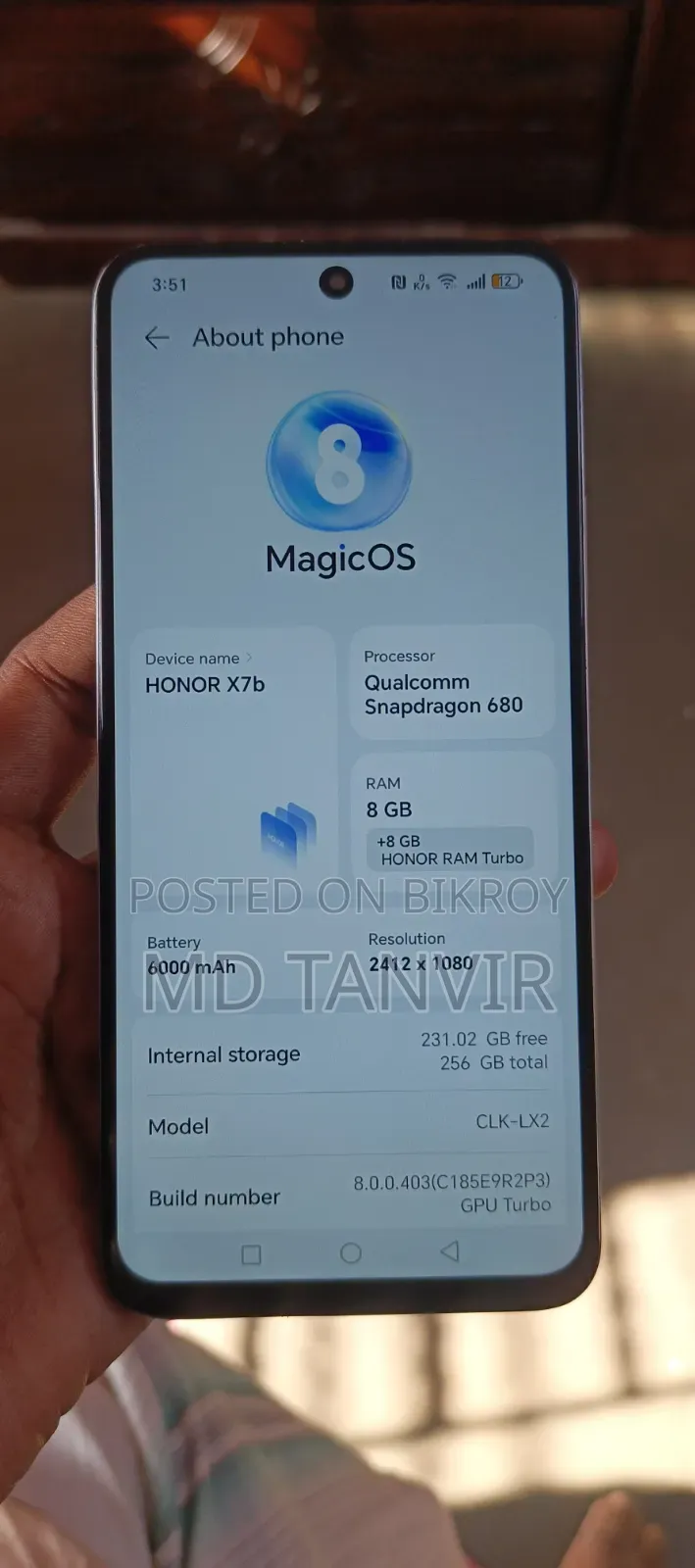 Honor X7b 5G 256 GB White