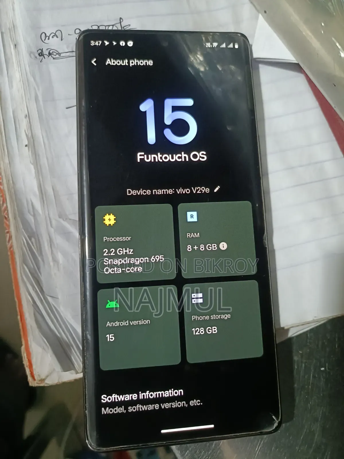 Vivo V29 256 GB Gray
