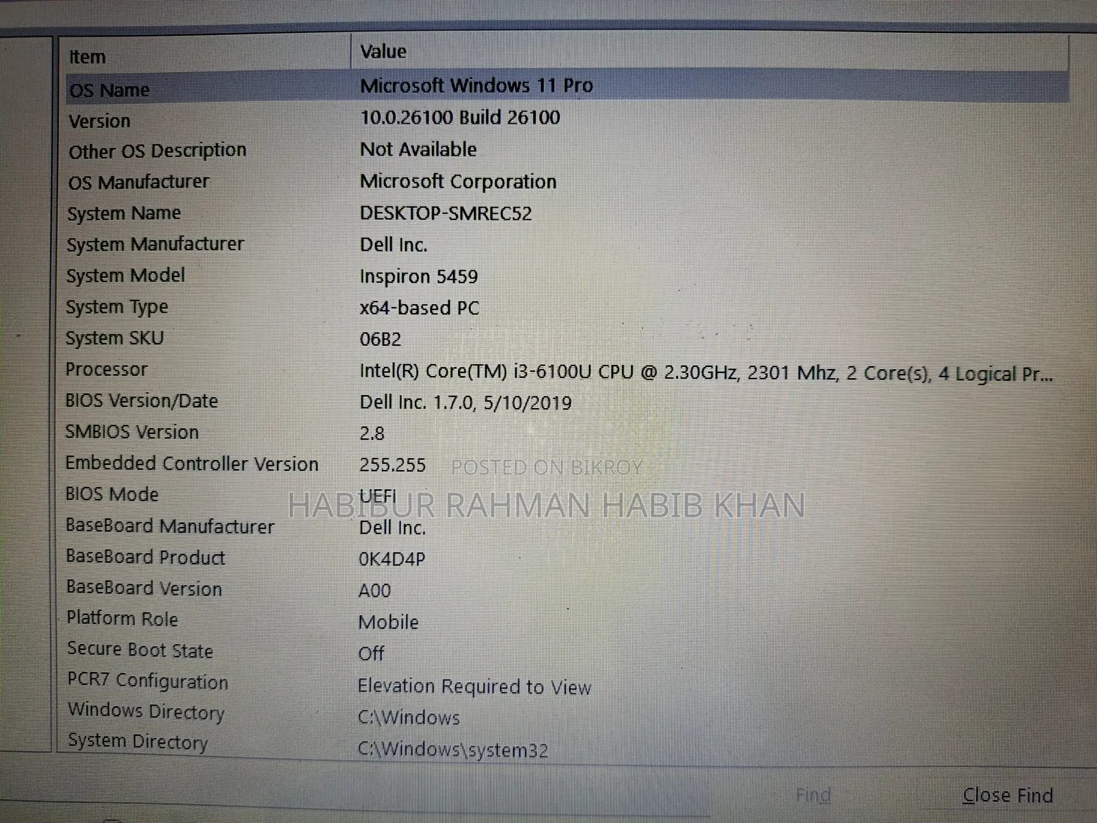 Laptop Dell Vostro 5459 12GB Intel Core i3 SSD 128GB