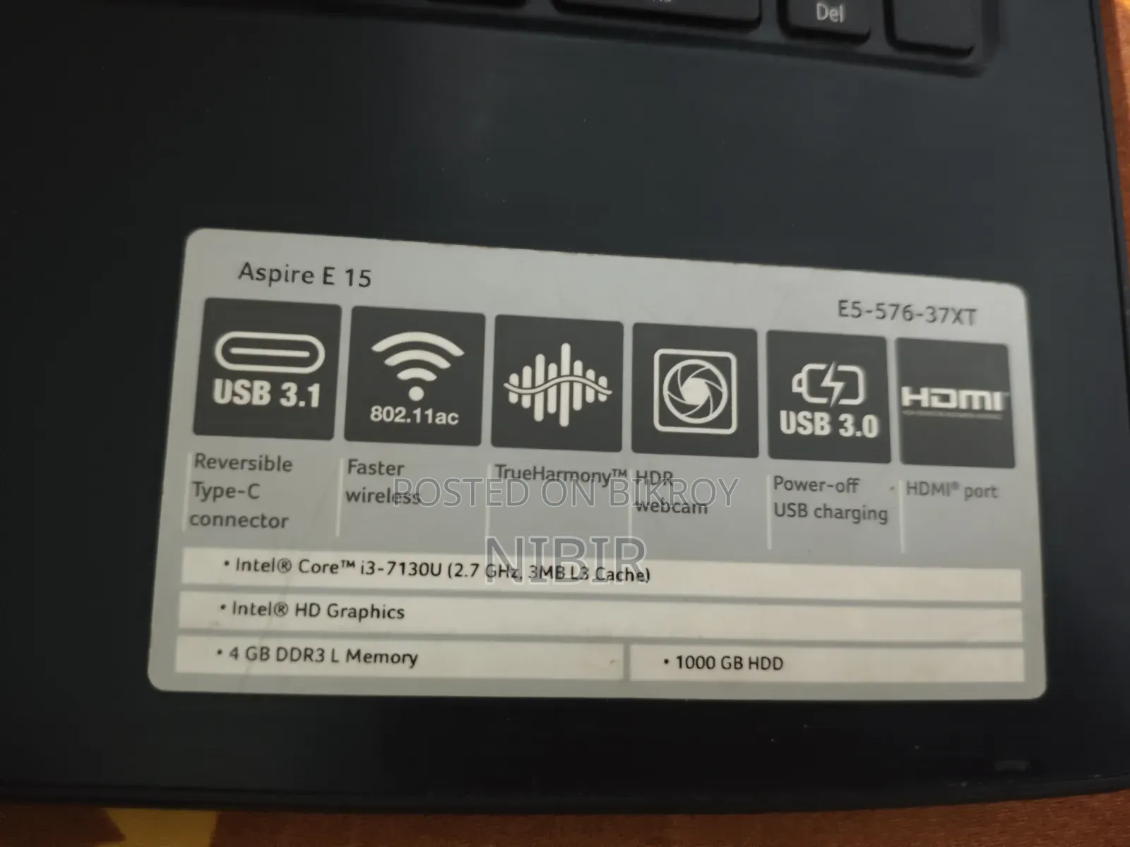 Laptop Acer Aspire 15 4GB Intel Core i3 HDD+SSD 1T