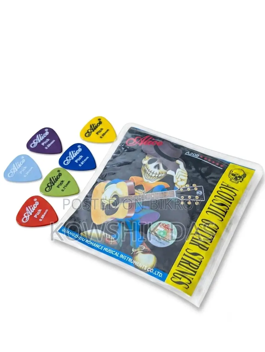 1 Guitar String Set & 6 PCS of Pick Different Color and Size