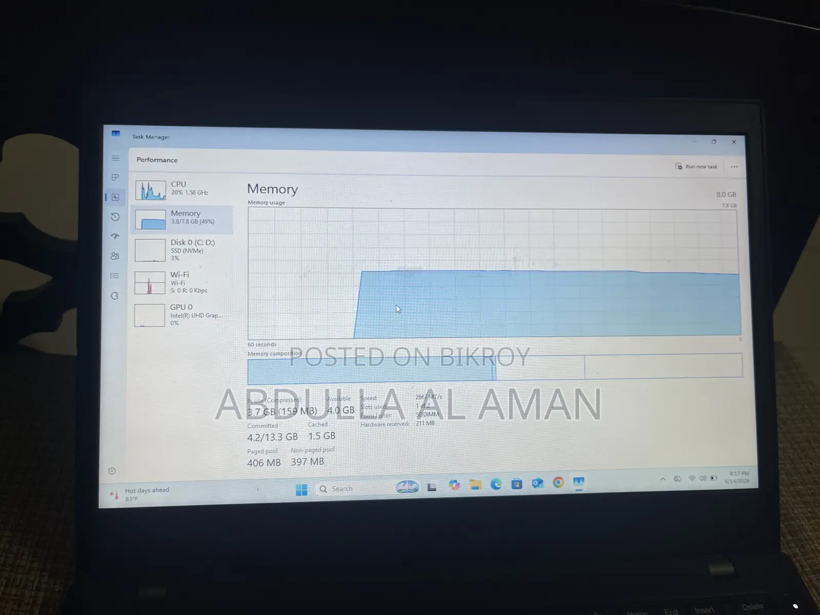 Laptop Lenovo ThinkPad L14 8GB Intel Core i3 SSD 256GB