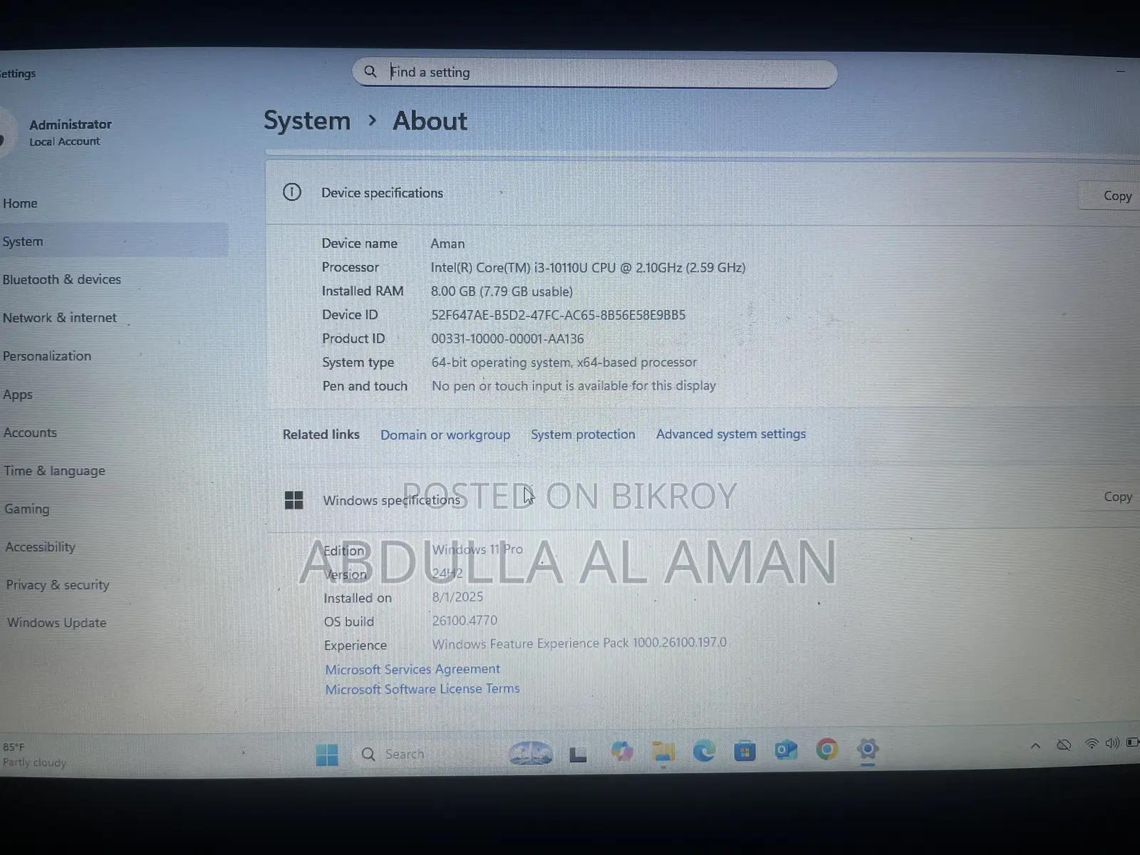 Laptop Lenovo ThinkPad L14 8GB Intel Core i3 SSD 256GB