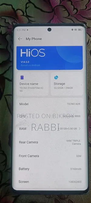 Tecno Phantom X2 5G 256 GB Black