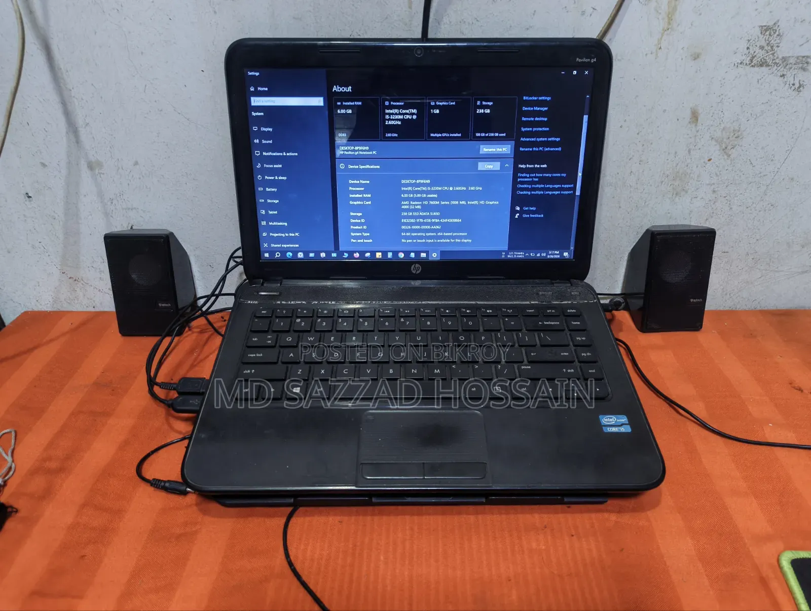 Laptop HP Pavilion G4 6GB Intel Core i5 SSD 256GB