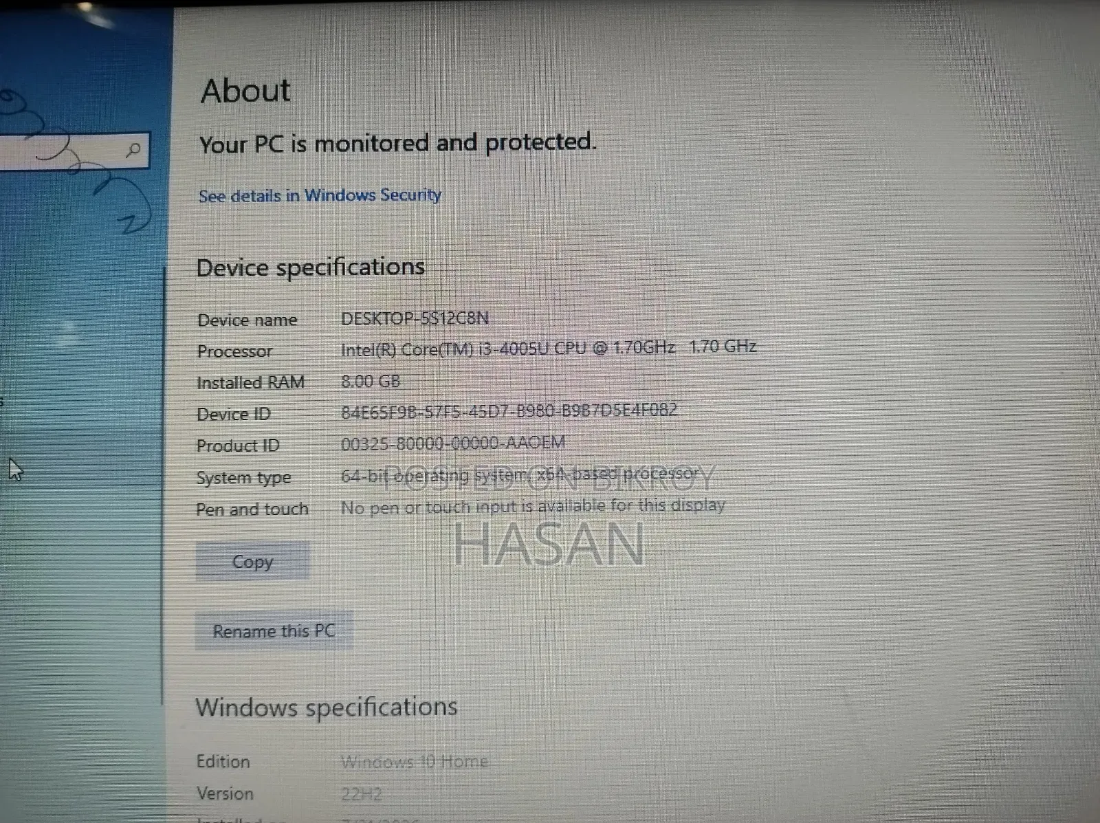 Laptop HP 8GB Intel Core i3 HDD+SSD 512GB