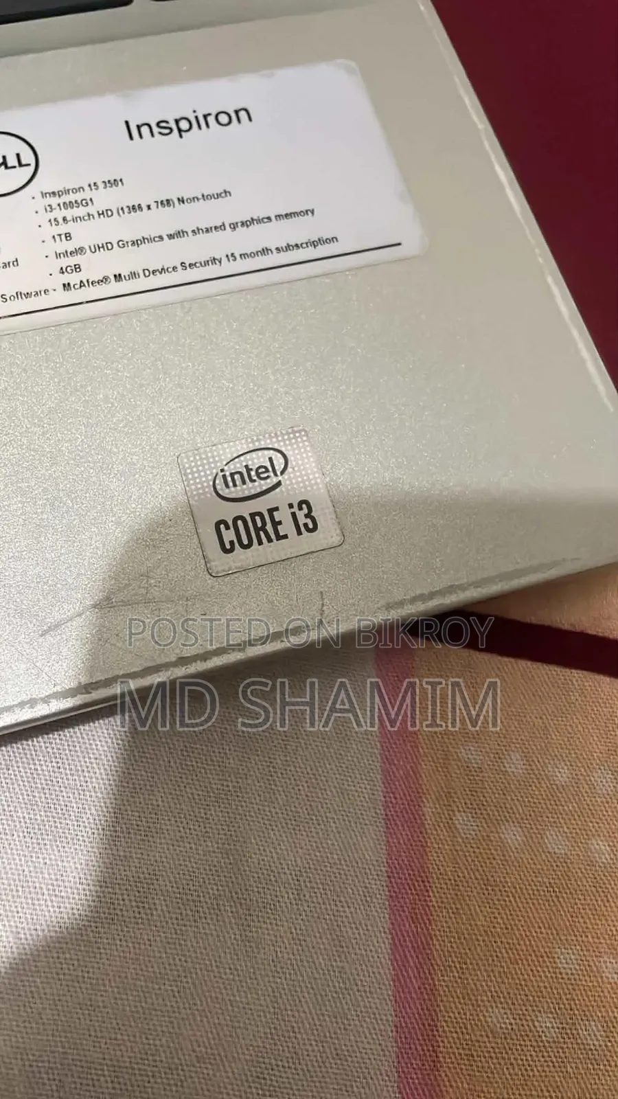 Laptop Dell Inspiron 15 3000 4GB Intel Core i3 SSHD+SSD 1T