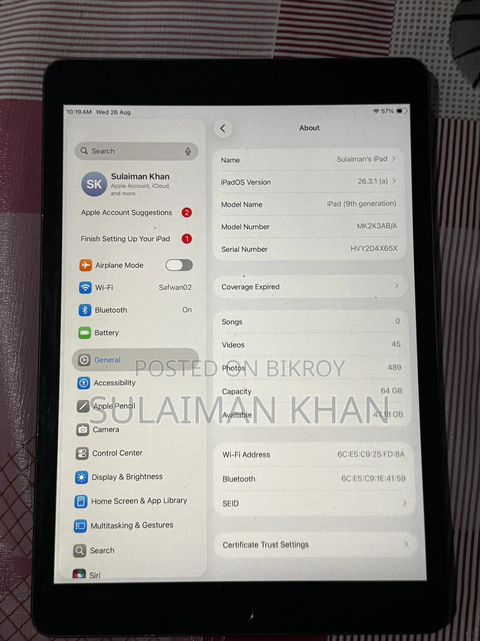 Apple iPad 9.7 64 GB Black