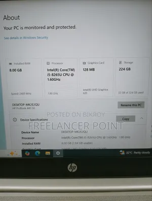 Laptop HP ProBook 440 G6 8GB Intel Core i5 SSD 256GB