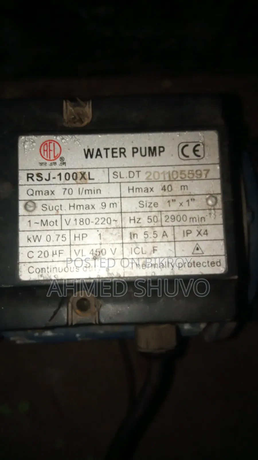 RFL RSJ-100XL Water Pump
