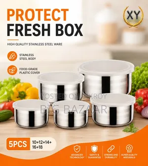 5PCS Stainless Steel Food Storage Container Set