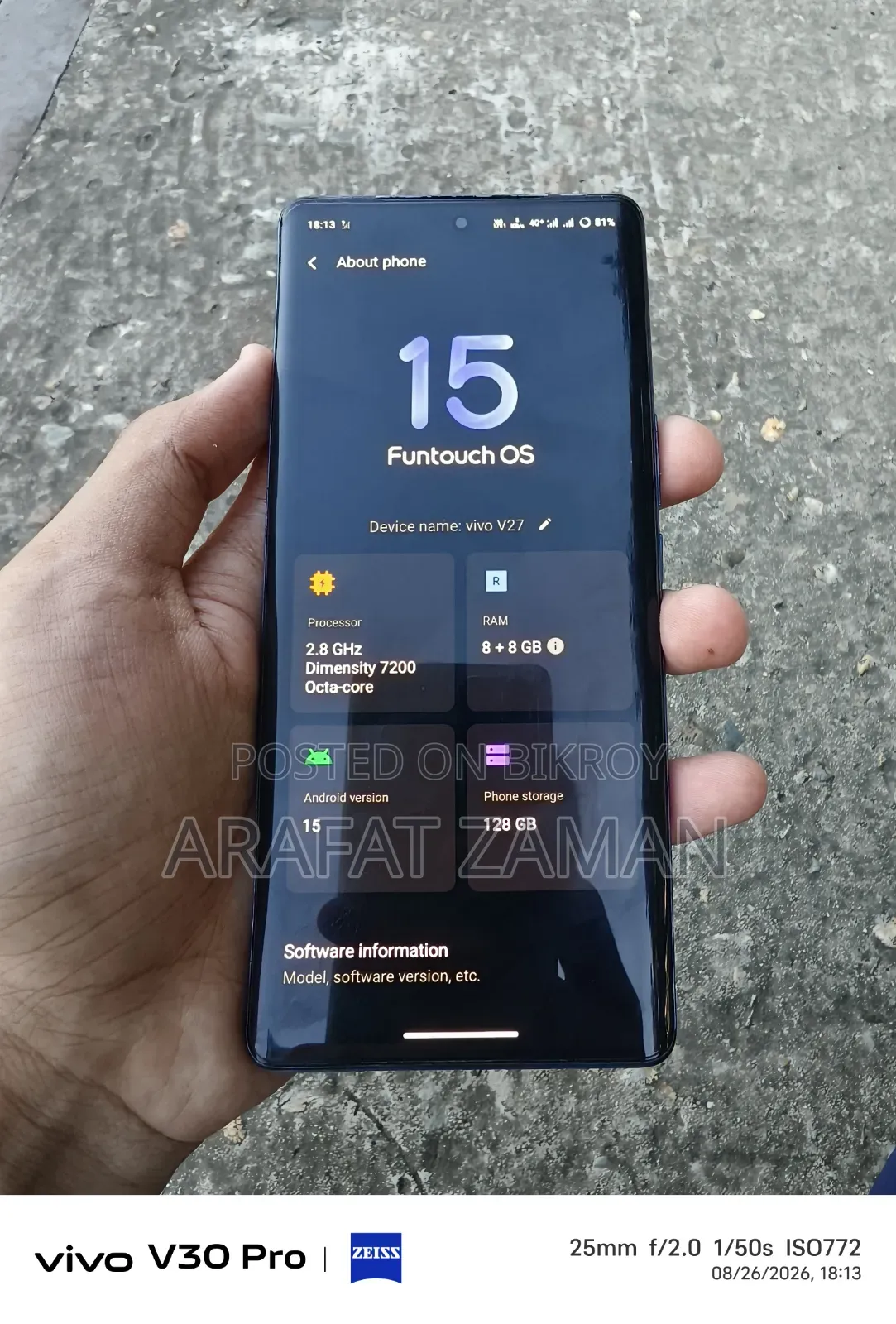 Vivo V27 128 GB Blue