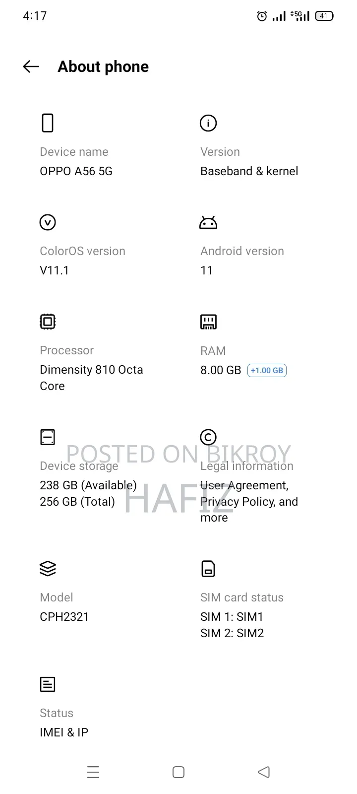 Oppo A5 5G 256 GB Silver