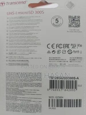 Genuine Transcend U3 V30 64 GB Memory Card