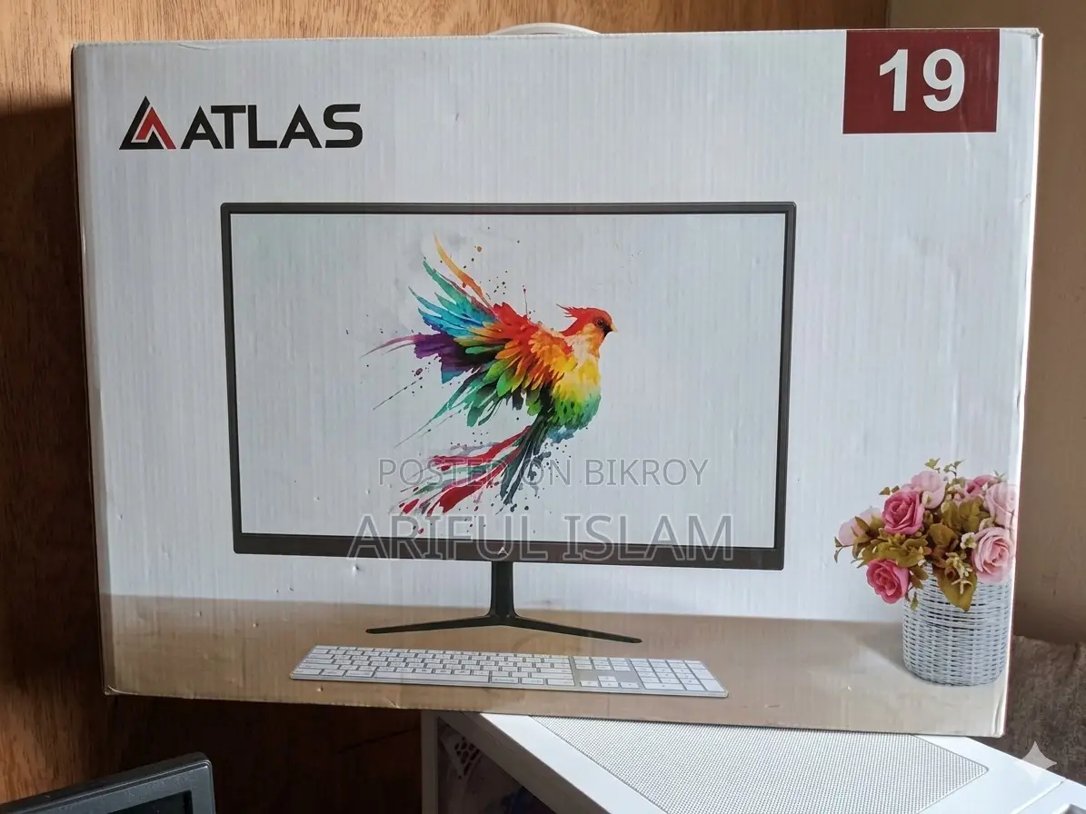 Atlas 19 Inch LED Monitor Like New With BOX & HDMI VGA Connection