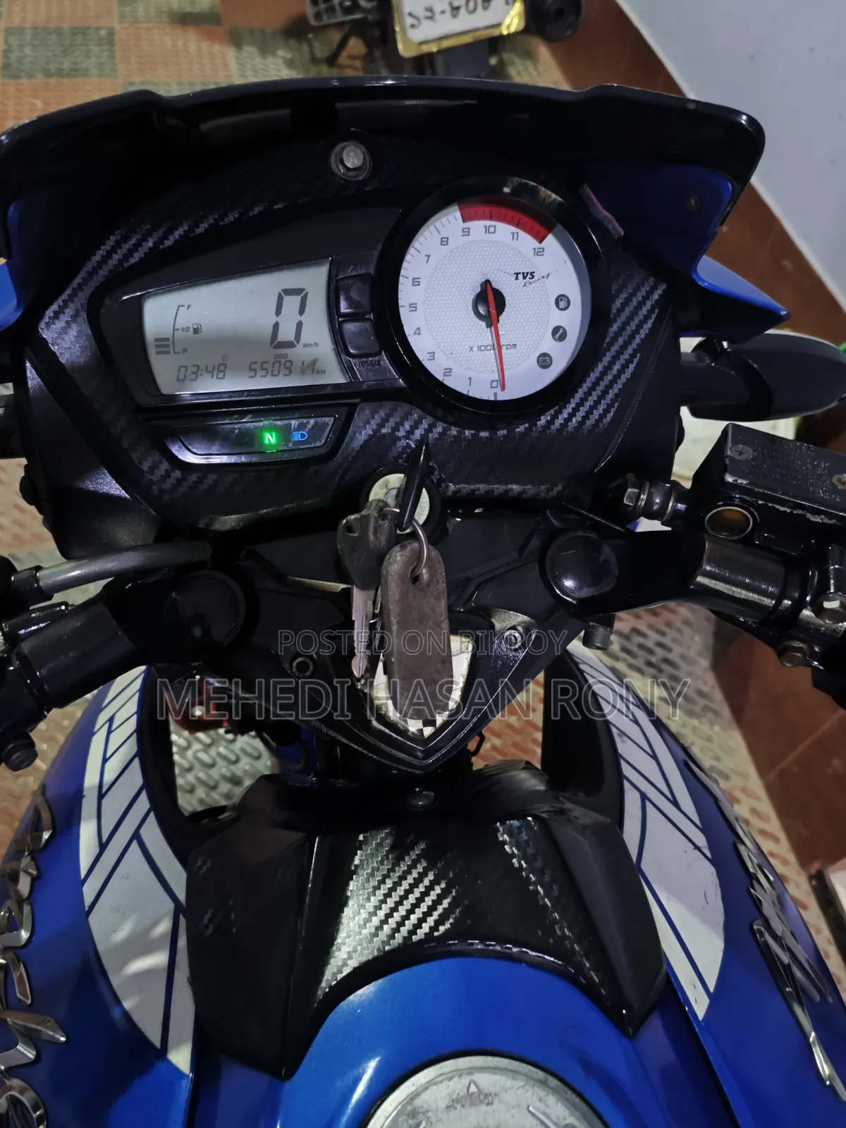 New TVS Apache RTR 160 2V 2017 Blue