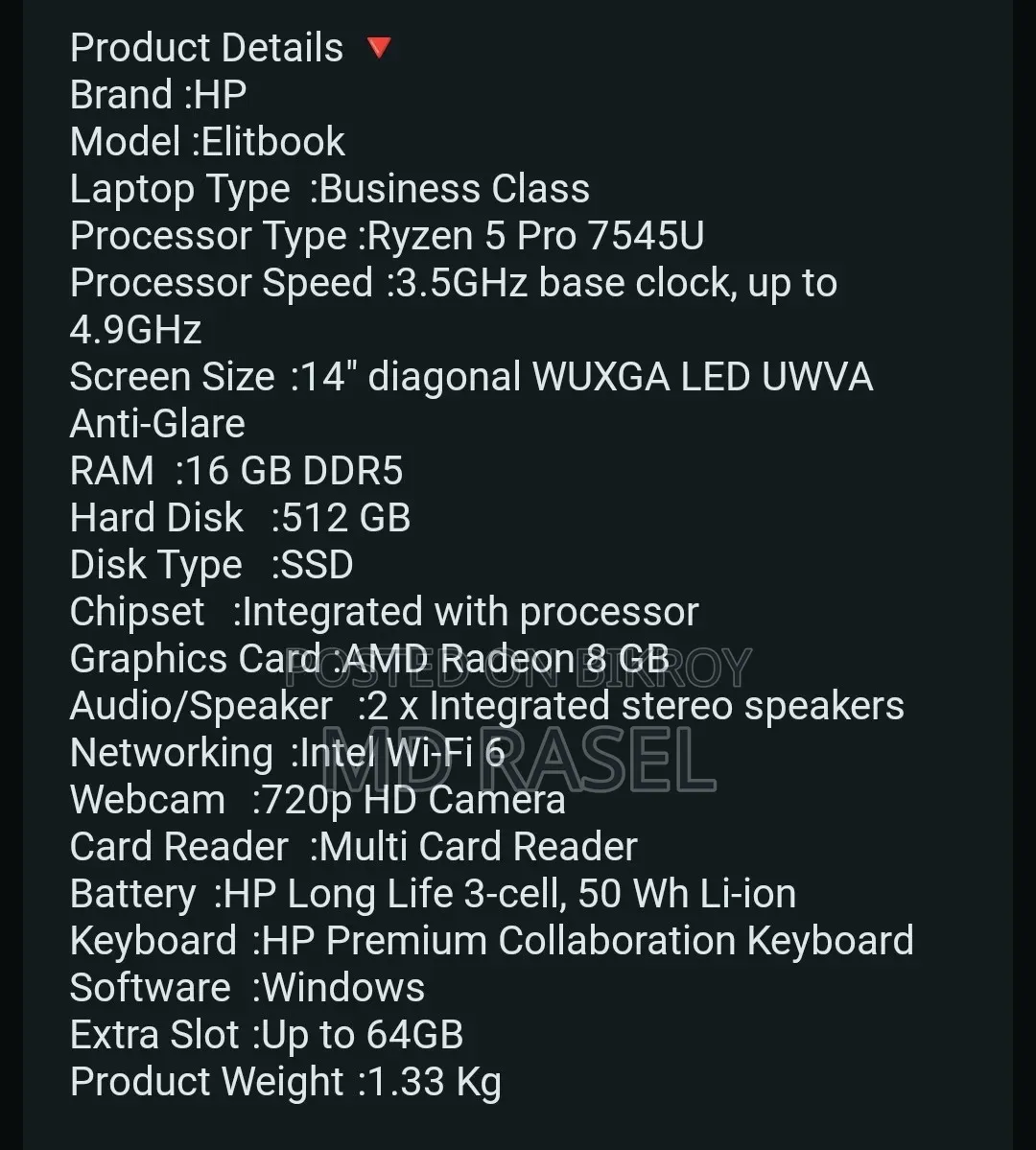 Laptop HP EliteBook 840 G8 16GB AMD Ryzen 5 SSD 512GB