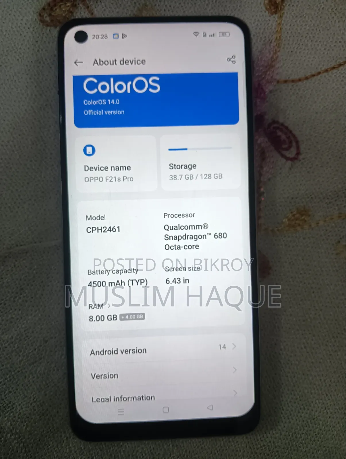 Oppo F21s Pro 128 GB Bronze