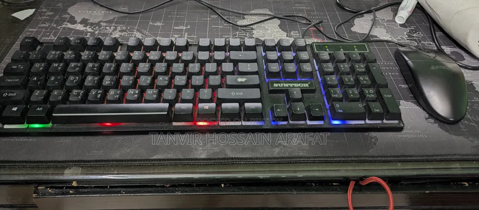 Keyboard SUNTECH RGB Lights 
Mouse A4 Tech