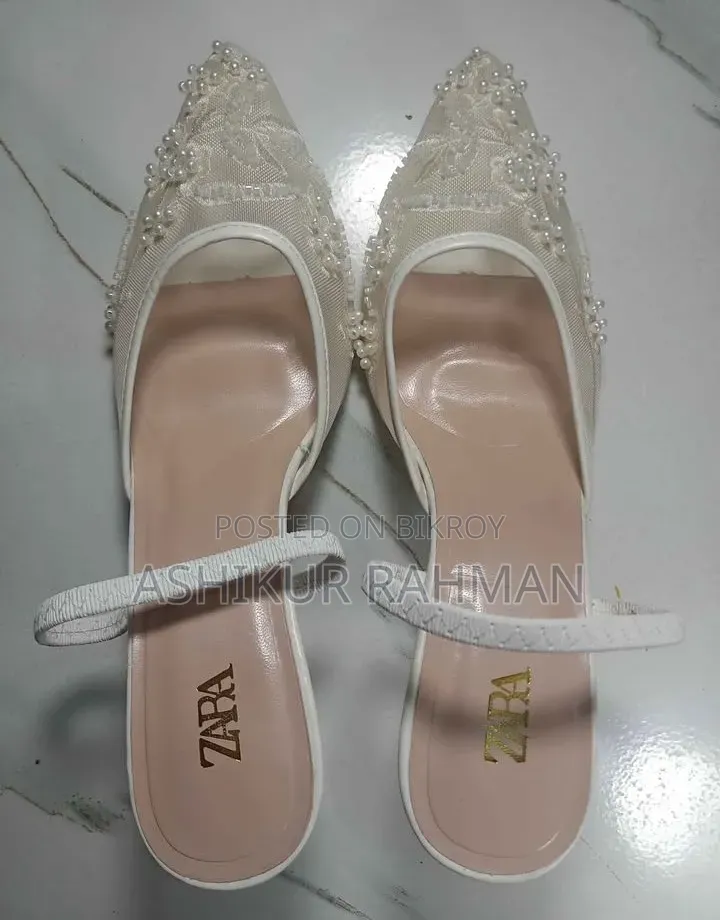 Zara এমব্রয়ডারি লেস স্লিংব্যাক হিলস ডিরেক্ট ইমপোর্ট ফ্রম চায়না🎁