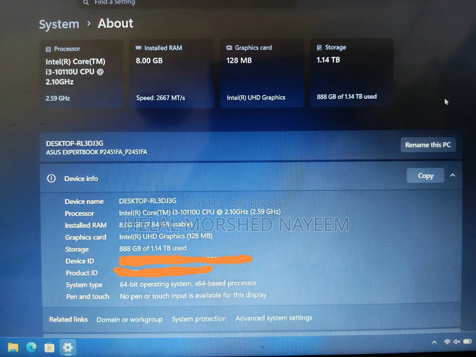 Laptop Asus ExpertBook P2 8GB Intel Core i3 HDD+SSD 1T