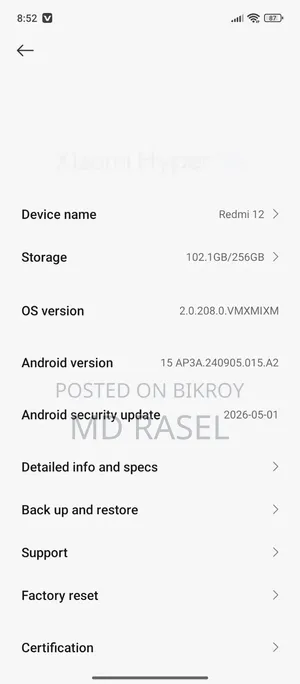Xiaomi Redmi 12 256 GB Black