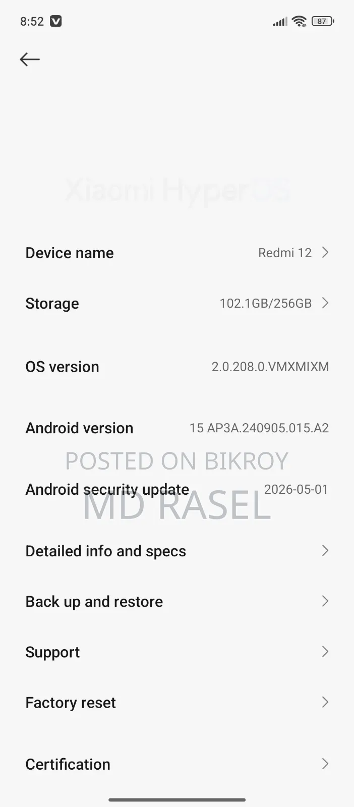 Xiaomi Redmi 12 256 GB Black
