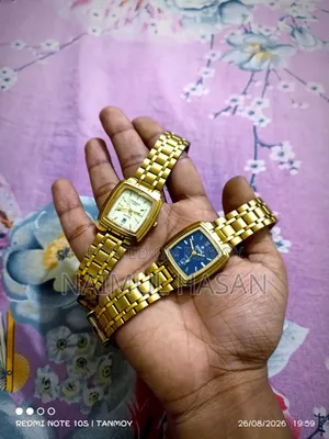 Vintage Gold-Plated Classic Couple Watch Pair (Imported From Malaysia)