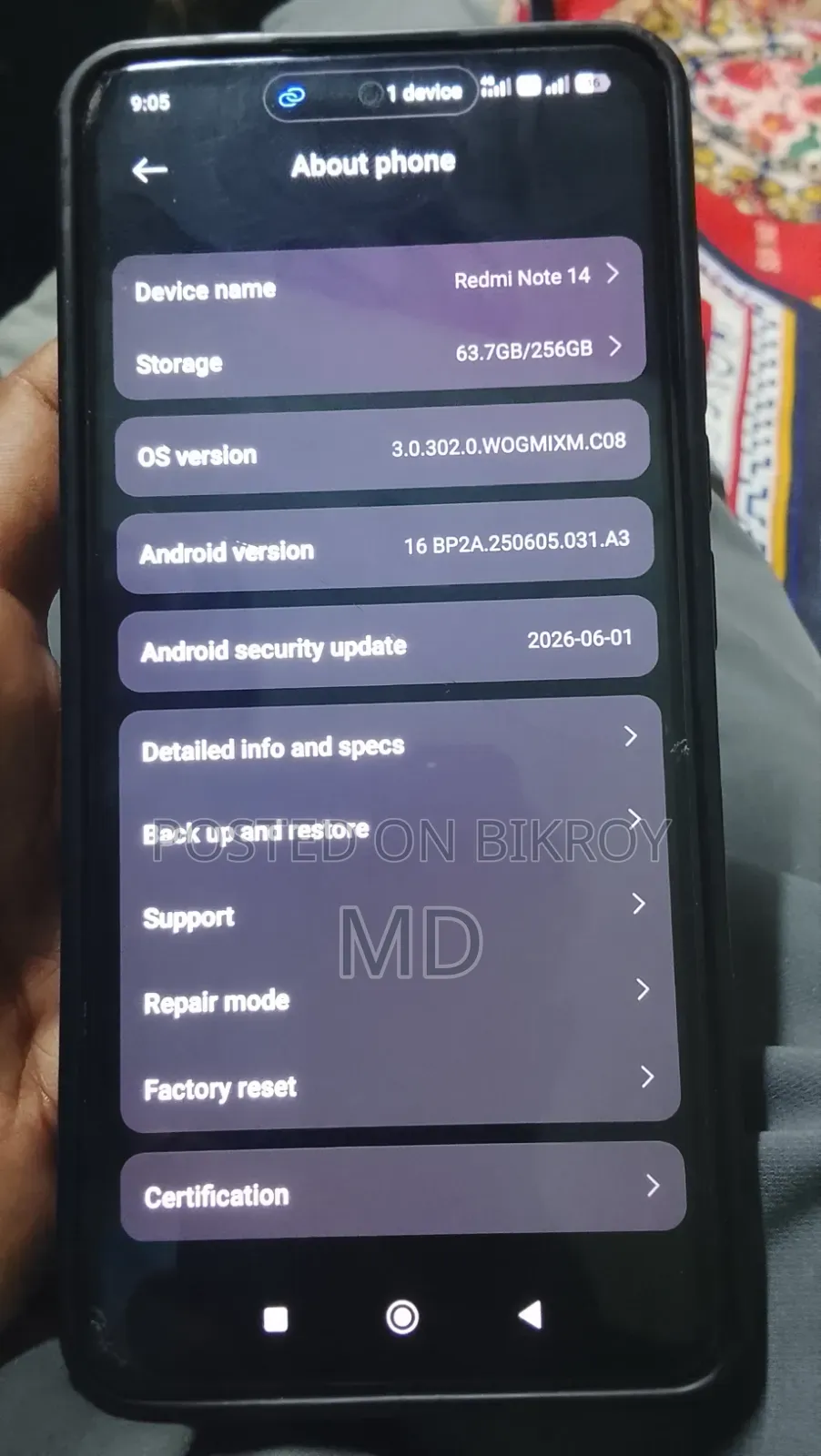 Xiaomi Redmi Note 14 4G 256 GB Gray