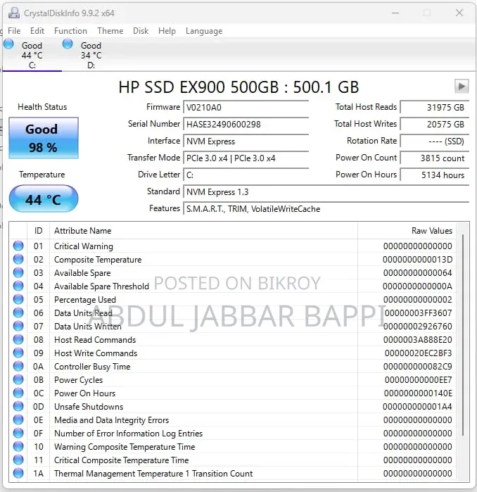 HP SSD Ex900