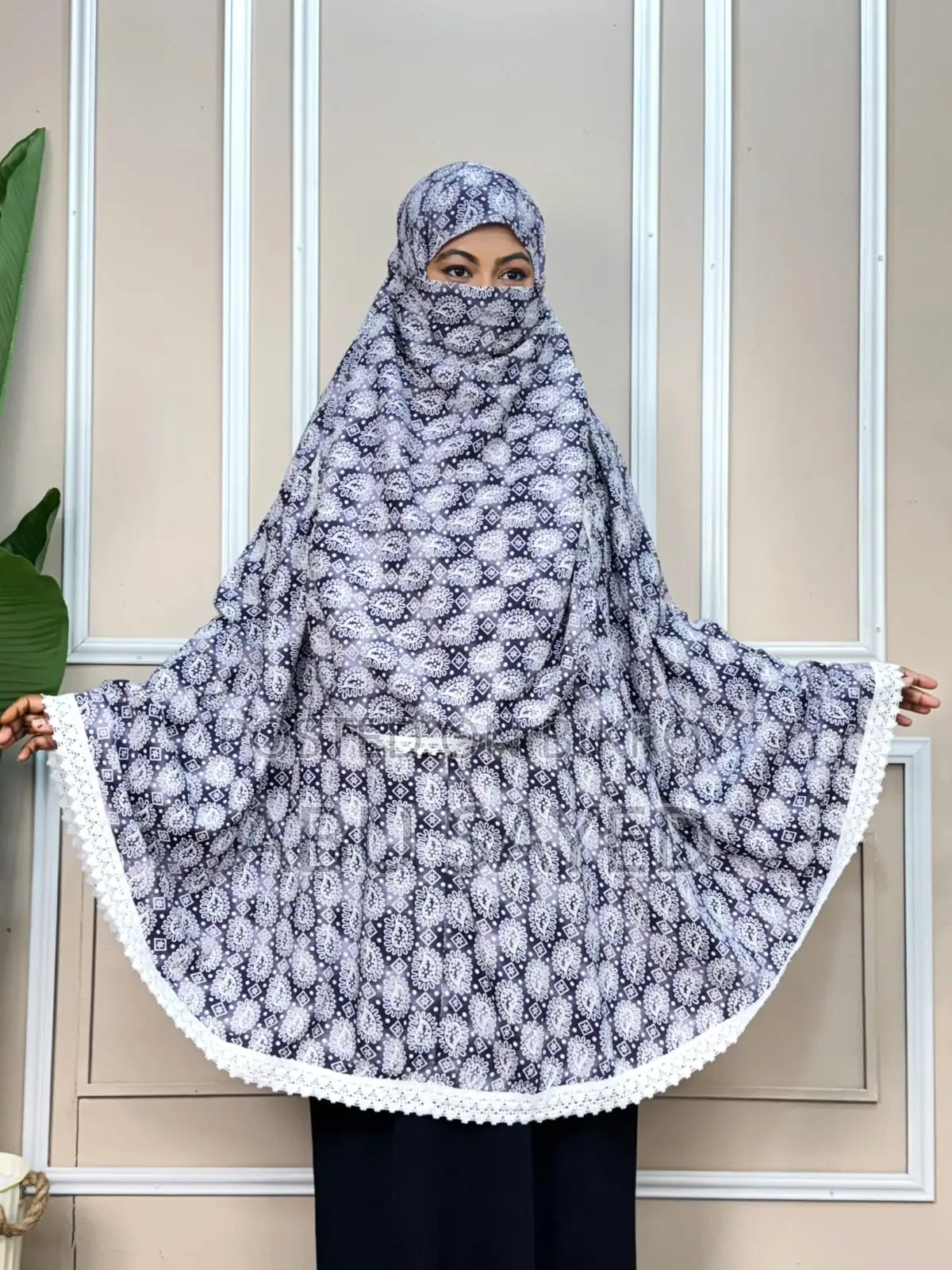 Premium Viscose Cotton Long Hijab With Niqab