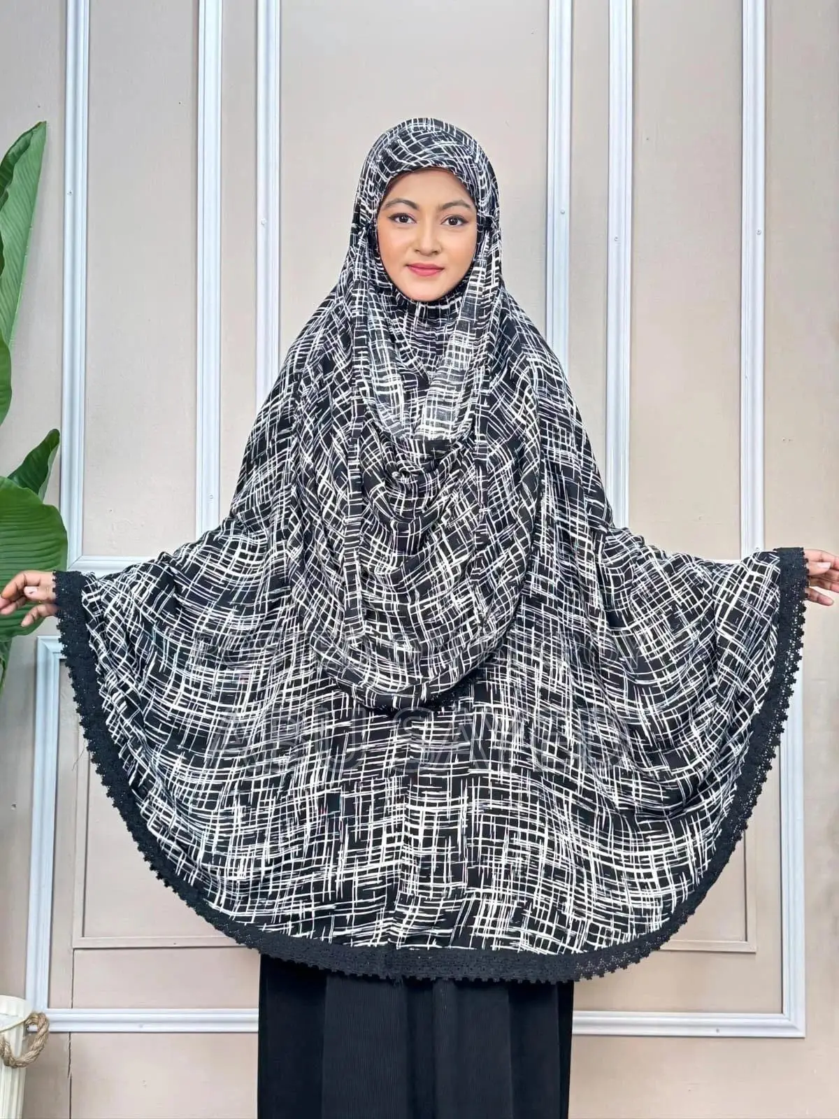 Premium Viscose Cotton Long Hijab With Niqab