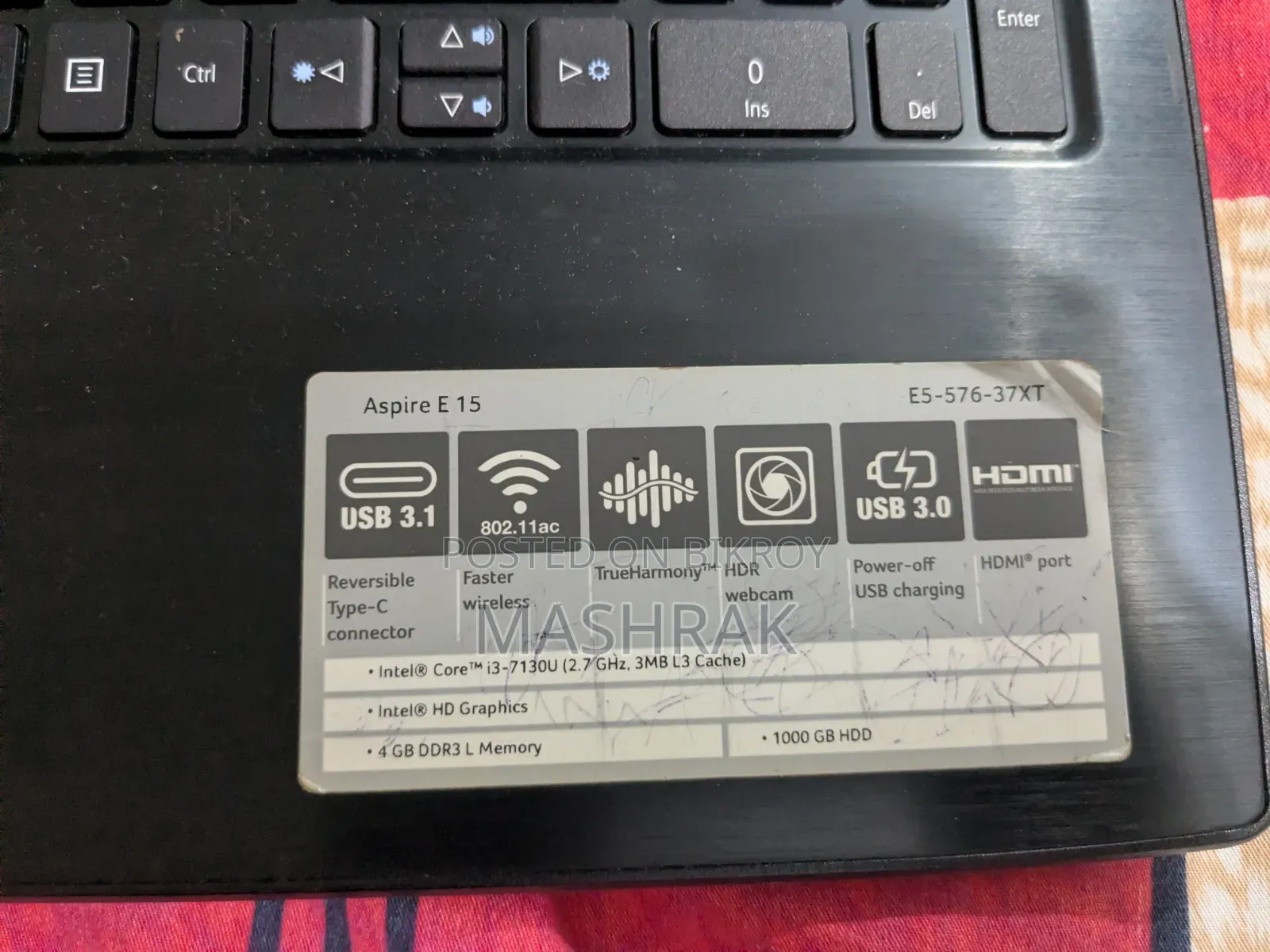 Laptop Acer Aspire E15 4GB Intel Core i3 HDD 1T