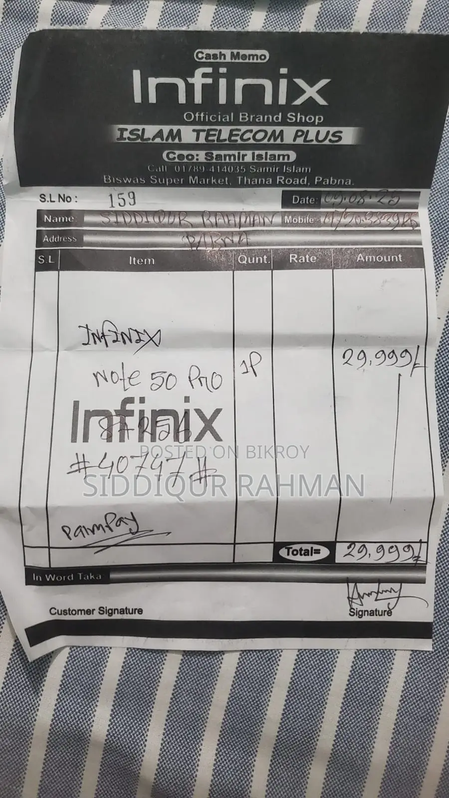 Infinix Note 50 Pro 256 GB Graphite