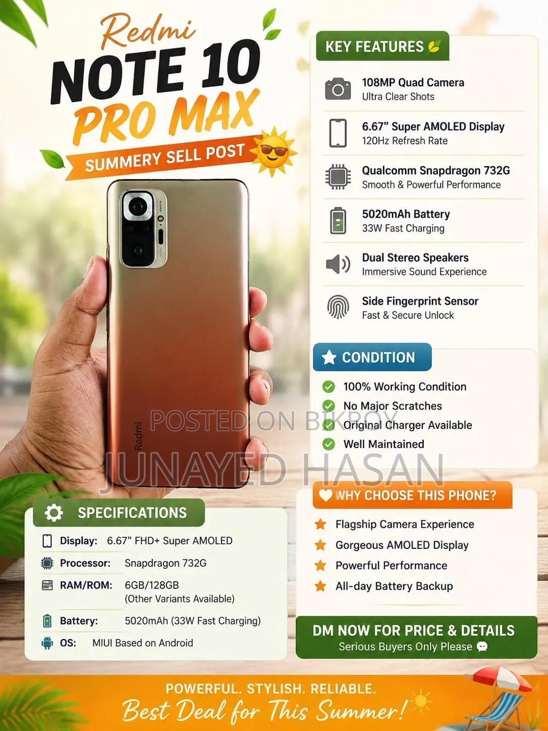 Xiaomi Redmi Note 10 Pro Max 128 GB Rose Gold