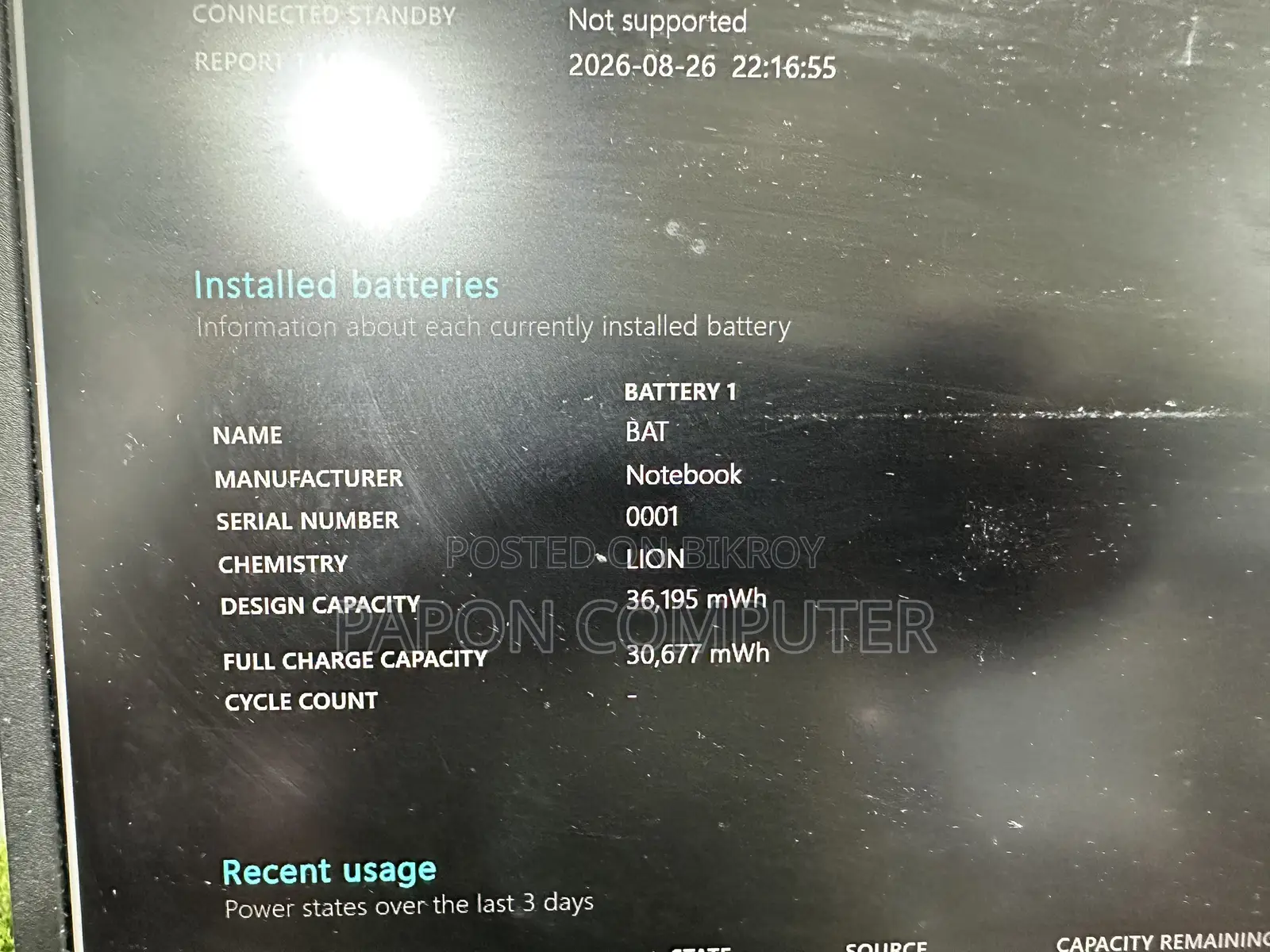 Laptop 8GB Intel Core i7 SSD 128GB
