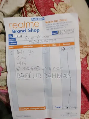 New Realme Note 70 64 GB Gold