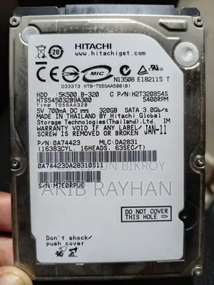 Hitachi 320GB Laptop HDD (100% Fresh & Running)