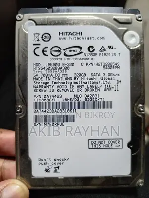 Hitachi 320GB Laptop HDD (100% Fresh & Running)