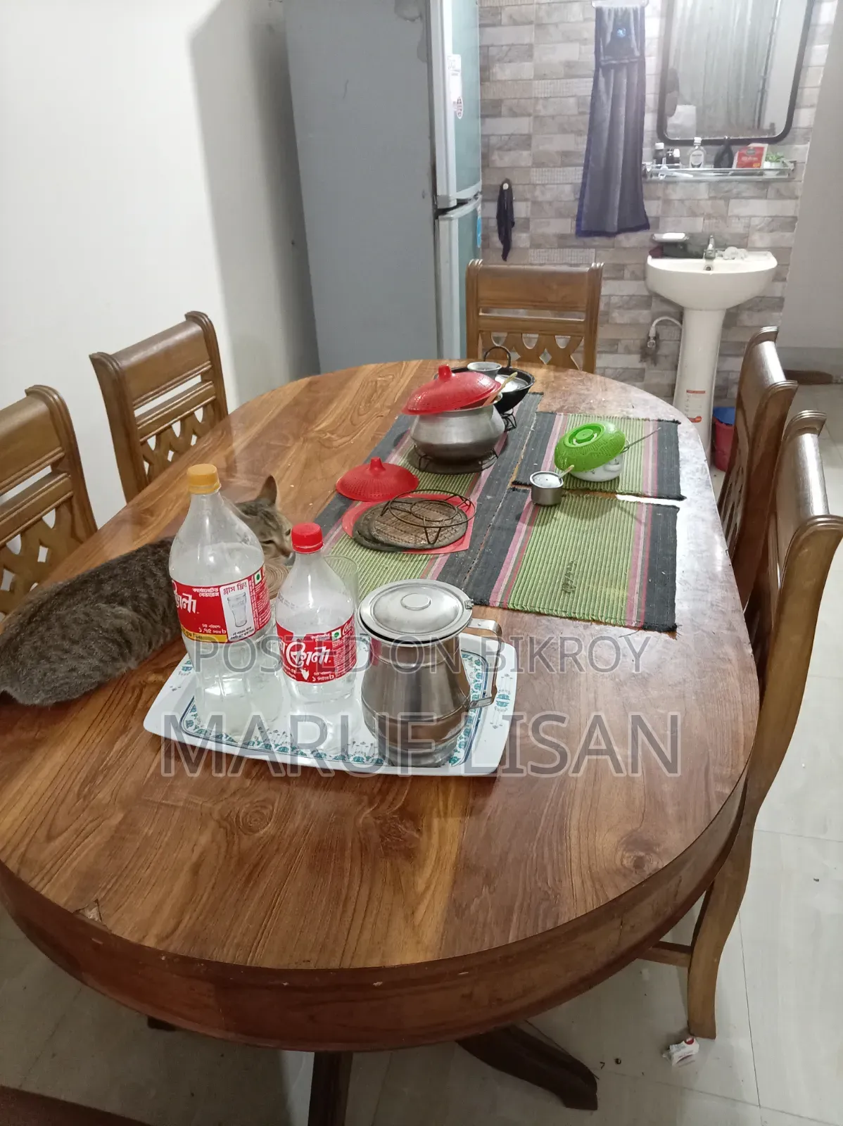 সেগুন কাঠের ডাইনিং টেবিল