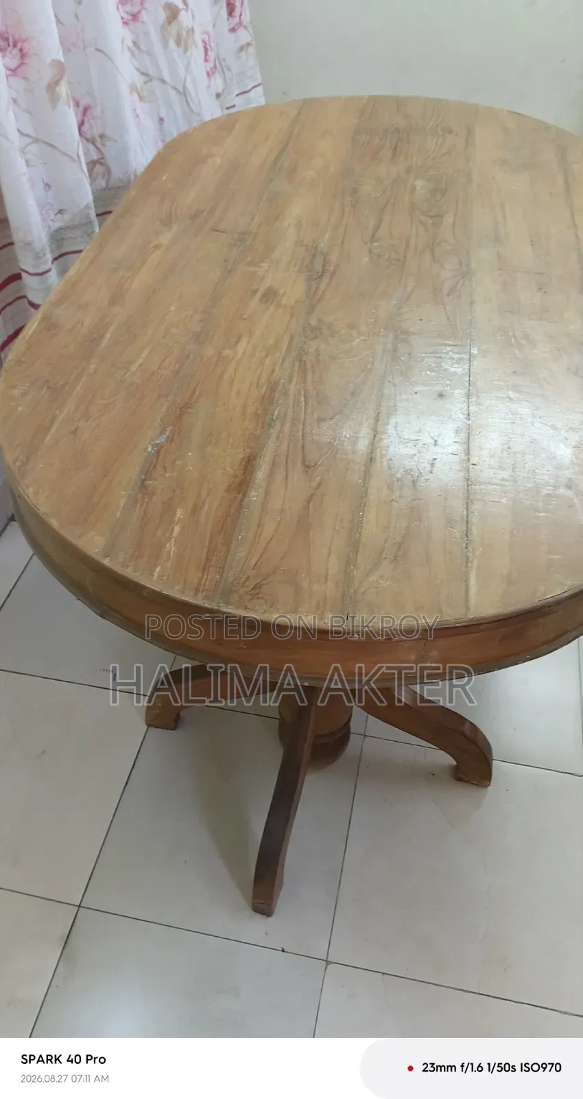 সেগুন কাঠের তৈরি ডাইনিং টেবিল(চেয়ার ছাড়া)