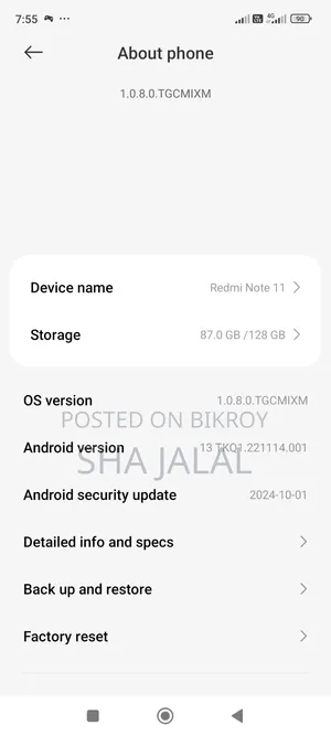 Xiaomi Redmi Note 11 128 GB Black