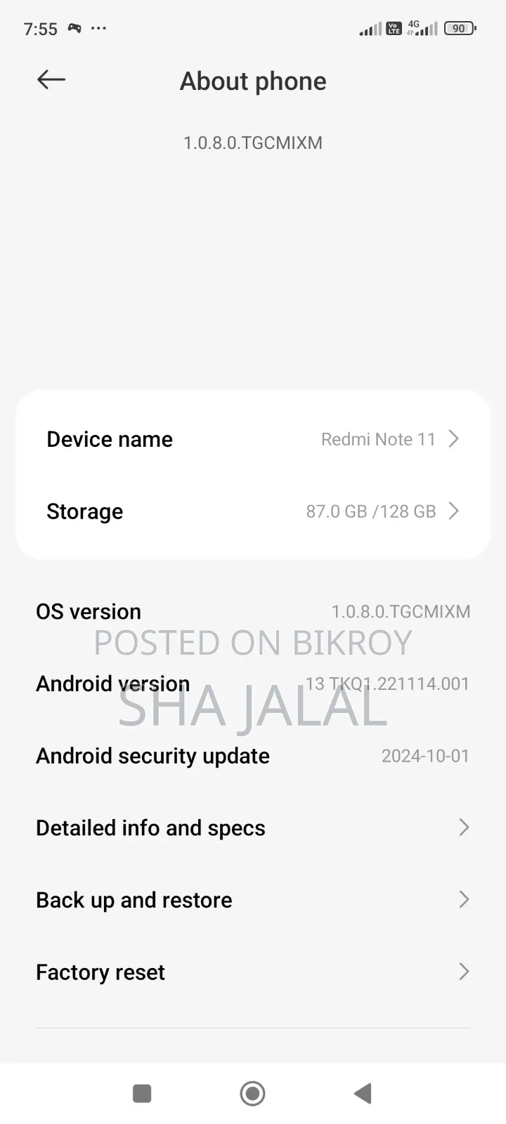Xiaomi Redmi Note 11 128 GB Black