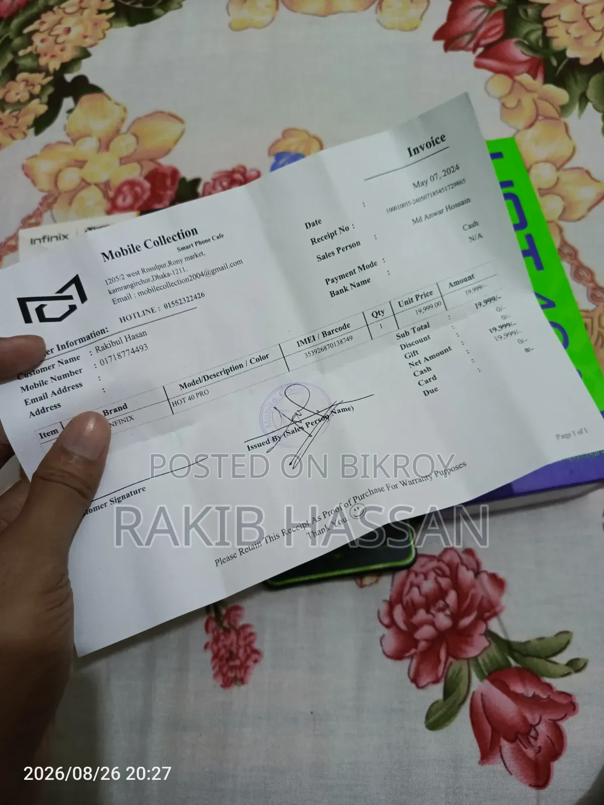 Infinix Hot 40 Pro 128 GB Gray