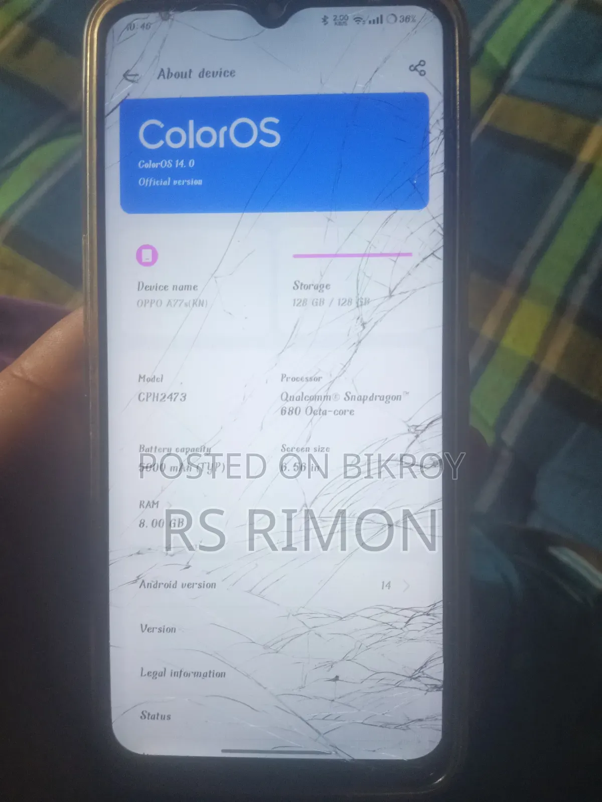 Oppo A77s 128 GB Black