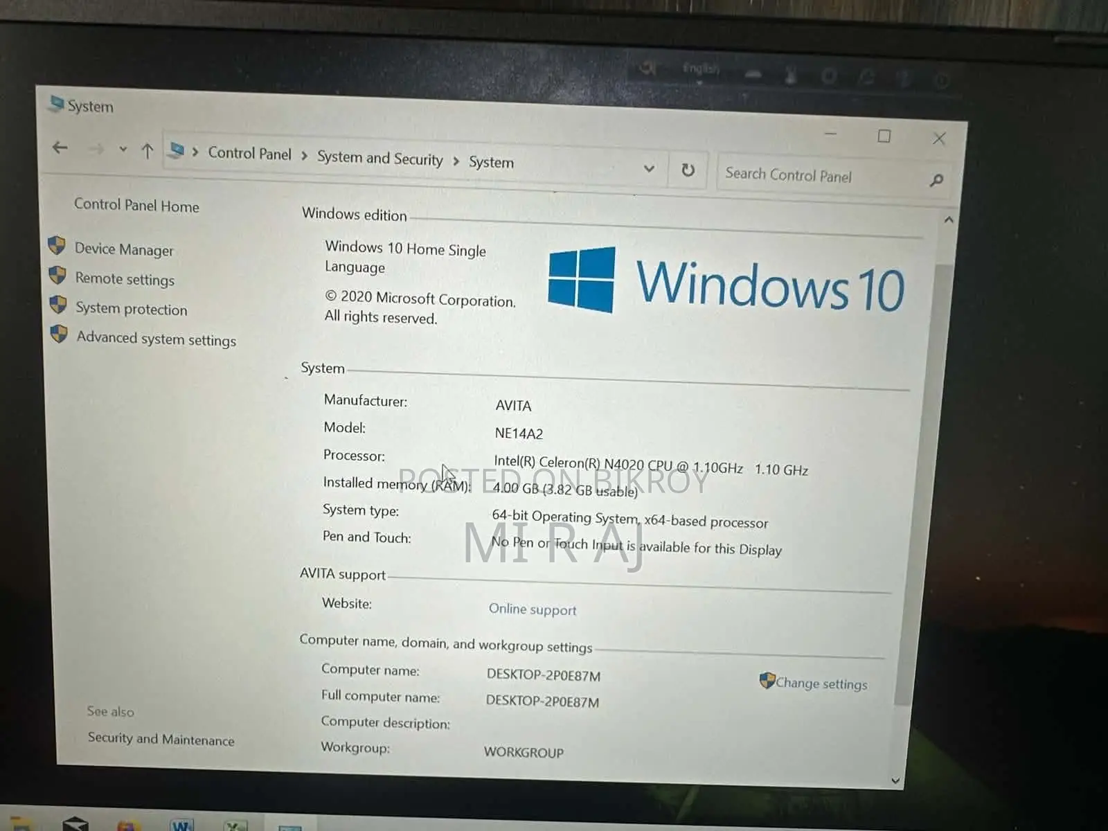 Laptop Avita Essential 14 4GB Intel Celeron SSD 128GB