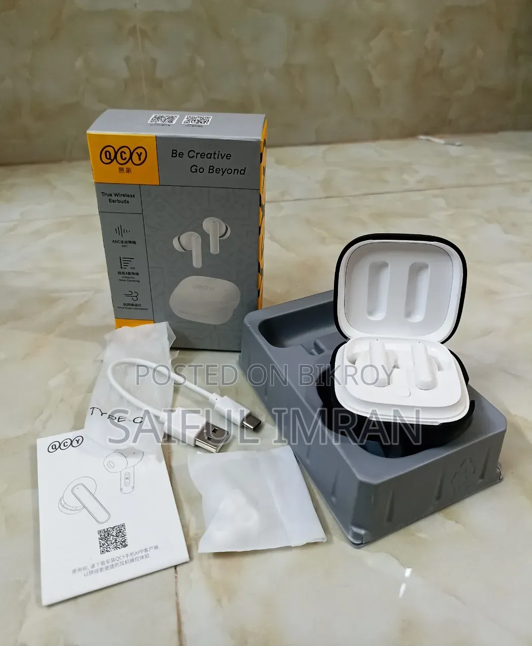 {QCY-t13 ANC} ট্রু ওয়্যারলেস ইয়ারবাডস (ফুল বক্স)
